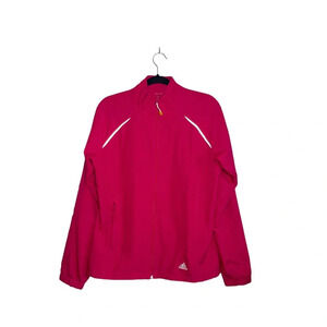 adidas Track Jacket Hot Pink Full Zip Mesh Lined Athletic Running Large Women’s